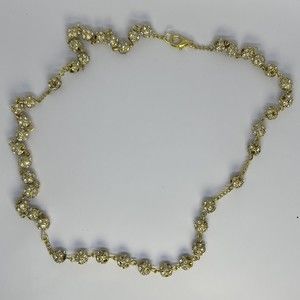 Encrusted Sparkly Gold Tone Beaded Necklace